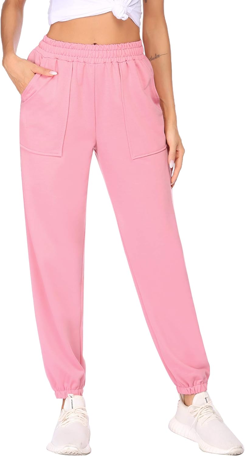 Misakia Women's Sweatpants High Waisted Thin Active Pants Workout Jogger Lounge Trousers with Pockets 2021 Spring Summer: Clothing