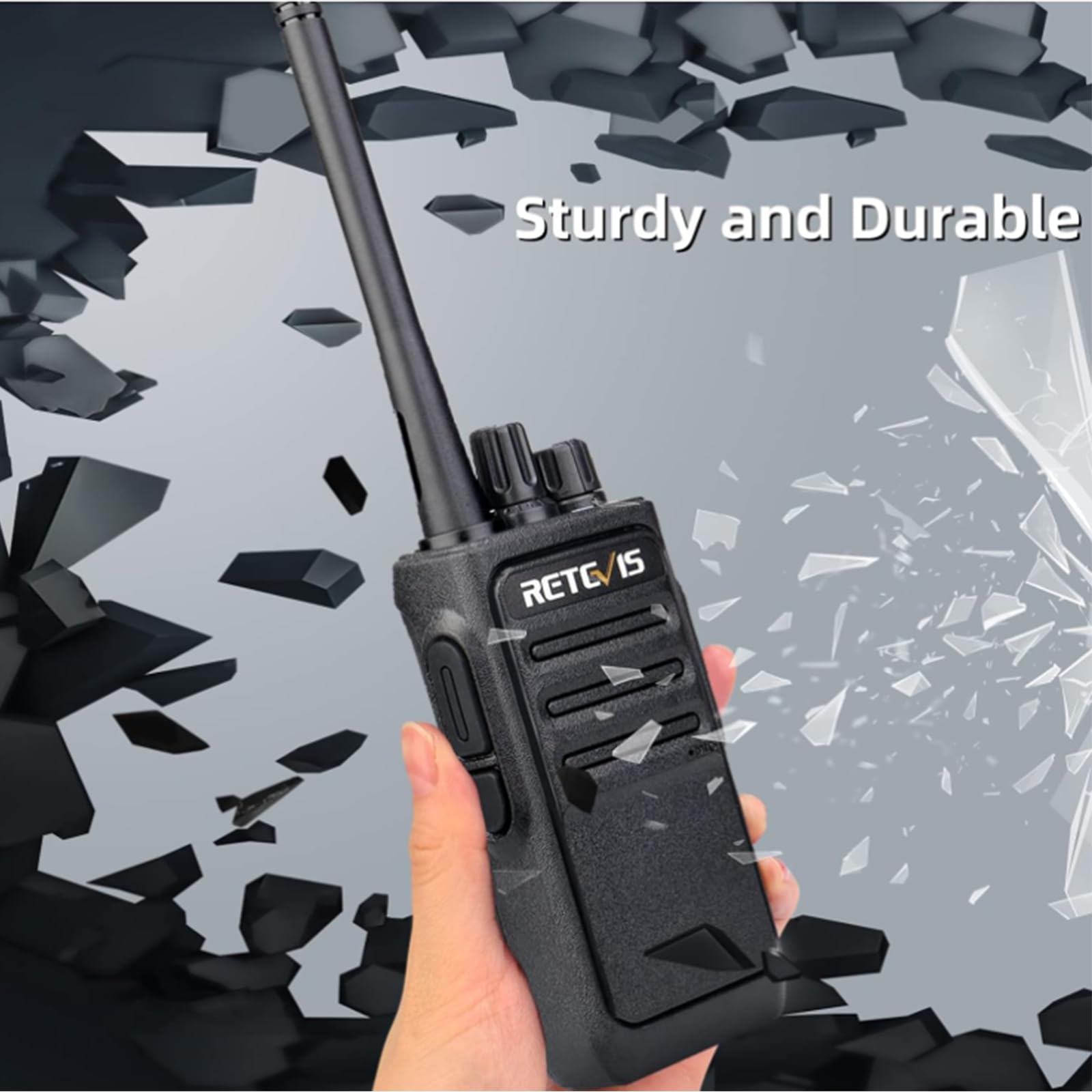 Retevis RT617 Walkie Talkie Auricolare, PMR446 Radio Comunicazione Ricaricabile Ricetrasmittenti Adulti, Non-Magnetic Speaker, 2 Way Radio for Cantiere (4 Pezzi, Nero) (con auricolare)