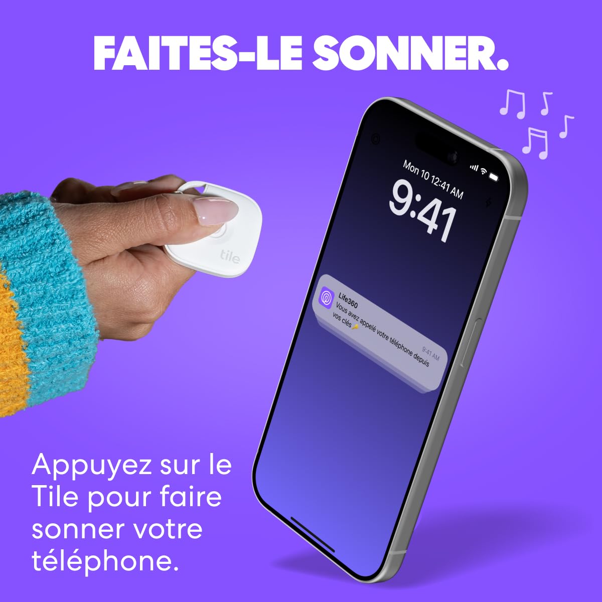 Life360 Tile - Tracker Bluetooth, détecteur de clés et localisateur d'objets pour clés, Sacs & Autres. Détecteur de téléphone. Compatible avec iOS & Android. Lot de 4 (Noir)