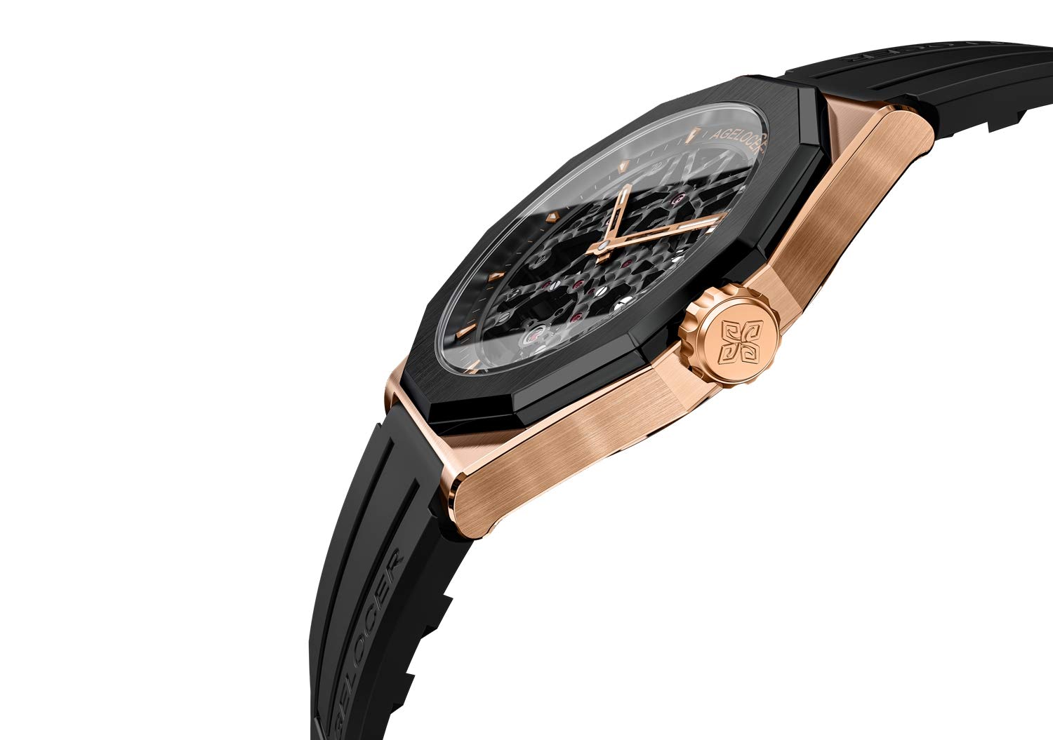 agelocer Herren-Armbanduhr, doppeltes Skelett, automatisch, mechanisch, 41 mm Keramik-Lünette, 80 Stunden Gangreserve, leuchtend, Alligatorarmband/Gummiband, Business-Uhren für Herren, luxuriöses