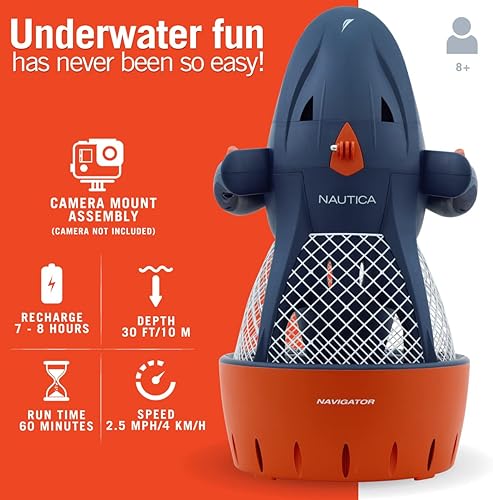 Miniatura 4 de Nautica Navigator Seascooter subacuático, diseñado para buceadores y buceadores recreativos más jóvenes, la diversión submarina nunca ha sido tan
