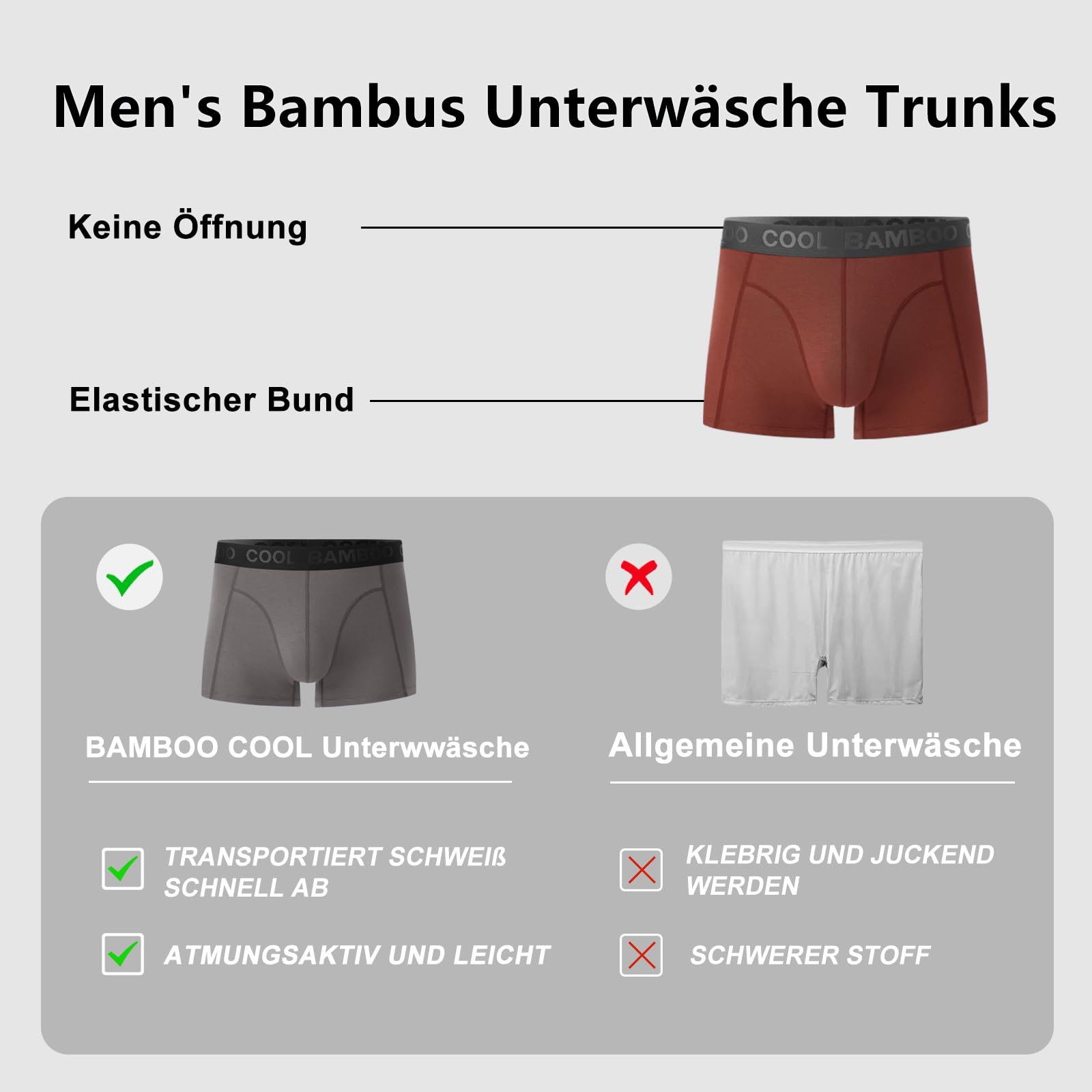BAMBOO COOL Bambus Herren Boxershorts