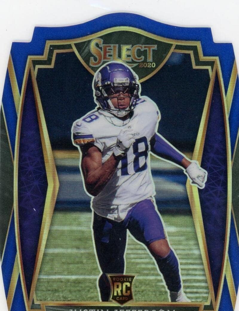 2020 Panini Select Blue Prizm Die-Cut #161 Justin Jefferson Minnesota Vikings Premier Level NFL Football Card NM-MT