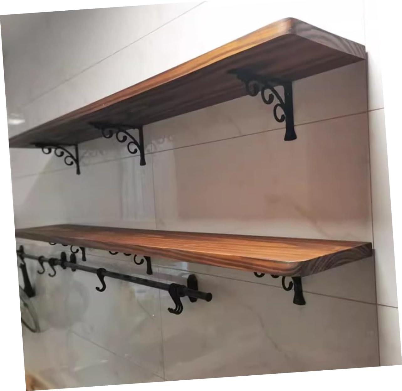 Lurrose 5pcs Sturdy Brackets for Shelves DIY Floating Shelf Bracket Decorative Wall Mount