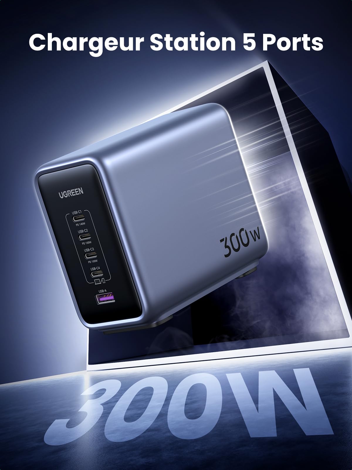 UGREEN Nexode 300W USB C Chargeur Station PD3.1 140W Charge Rapide GaN Tech
