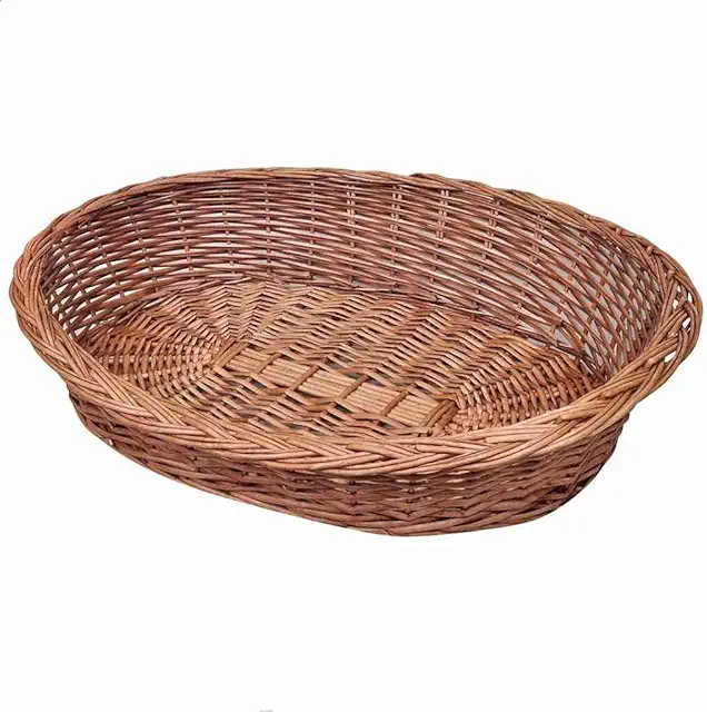 vidaXL Natural Willow Wood Dog Basket 90cm - Rieten Hondenmand