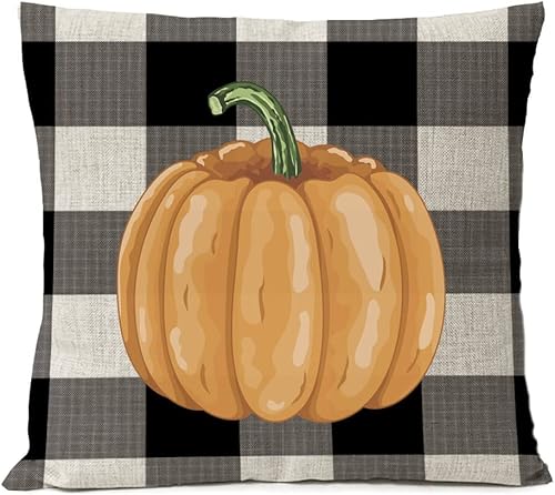 Miniatura 6 de Juego de 4 fundas de almohada de decoración de otoño de 16 x 16 pulgadas, decoración de otoño de Acción de Gracias para decoración del hogar, hojas