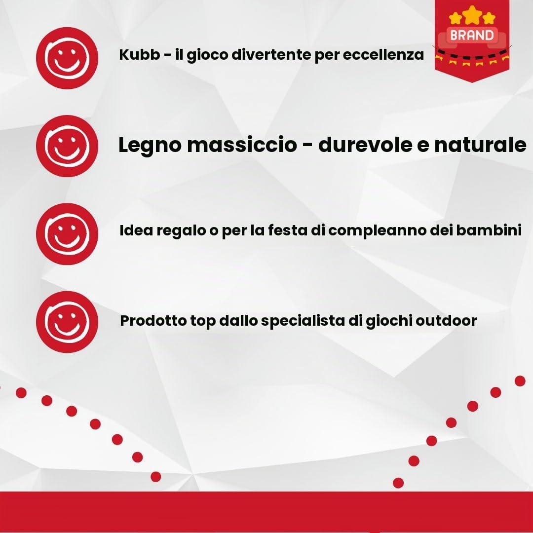 GICO Kubb Gioco Vichinghi: Bello e Duraturo per Bambini e Adulti in Legno di Alta Qualità con Regola e Borsa per Il Transporto 3263