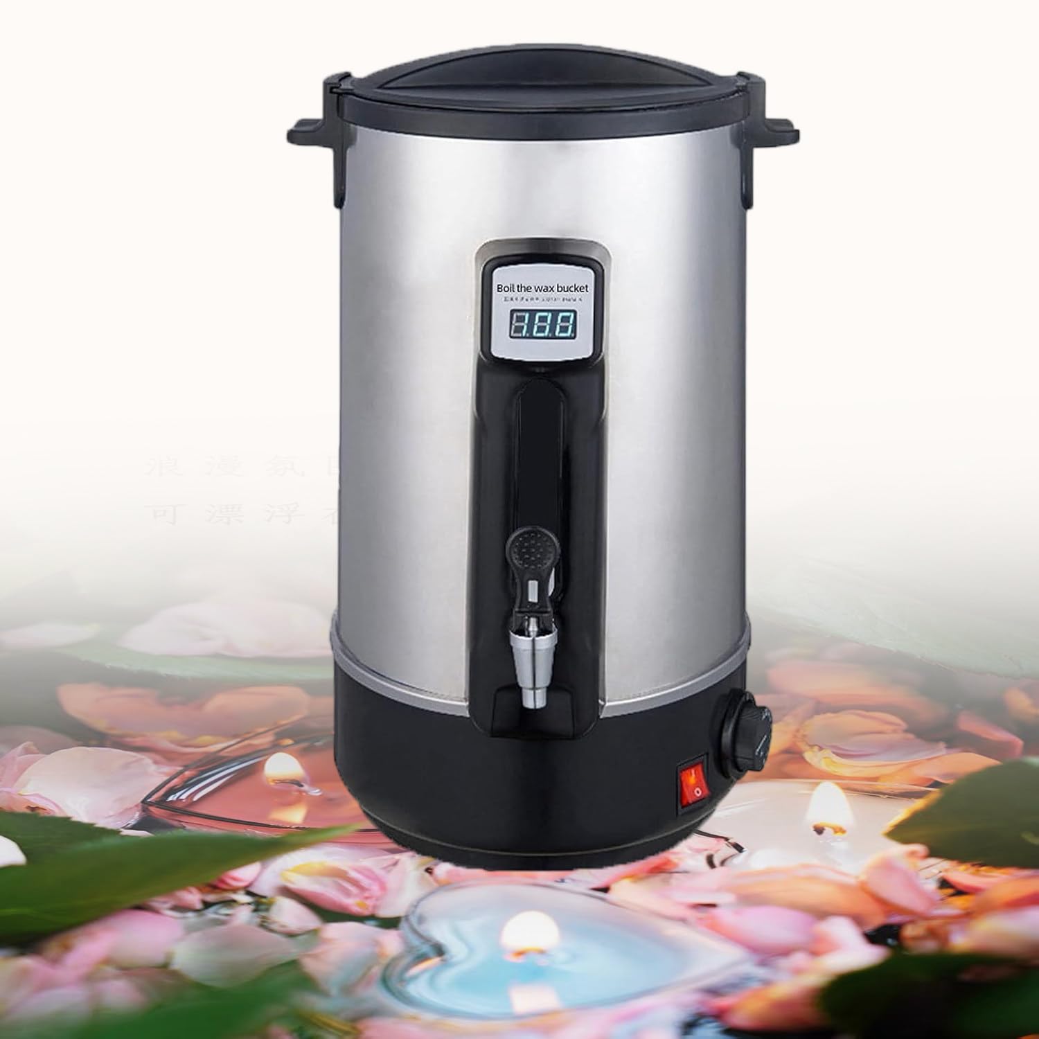 Fusor de Cera para Hacer Velas, crisol de Cera para Velas, Calentador de Velas eléctrico de Acero Inoxidable, Temperatura Ajustable 86 ℉-230 ℉ Pantalla LED para Hacer Velas,30L