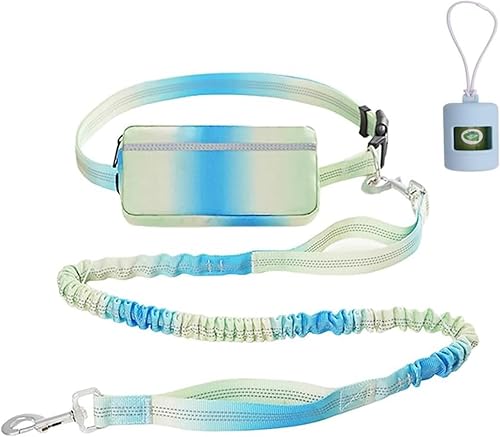 Miniatura 9 de Correa de perro manos libres para perros pequeños, medianos y grandes, con bolsa con cremallera, correa ajustable en la cintura, 3.9-6 pies de Rojo