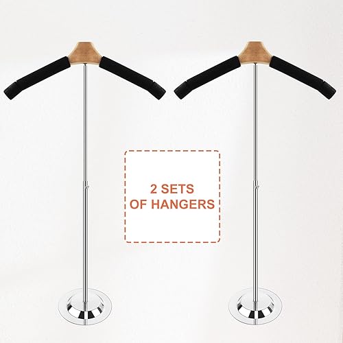 Miniatura 4 de Paquete de 2 soportes de hombro flexibles ajustables para camisetas, soporte de exhibición portátil para ropa de ropa, abrigos, estante de camisas,