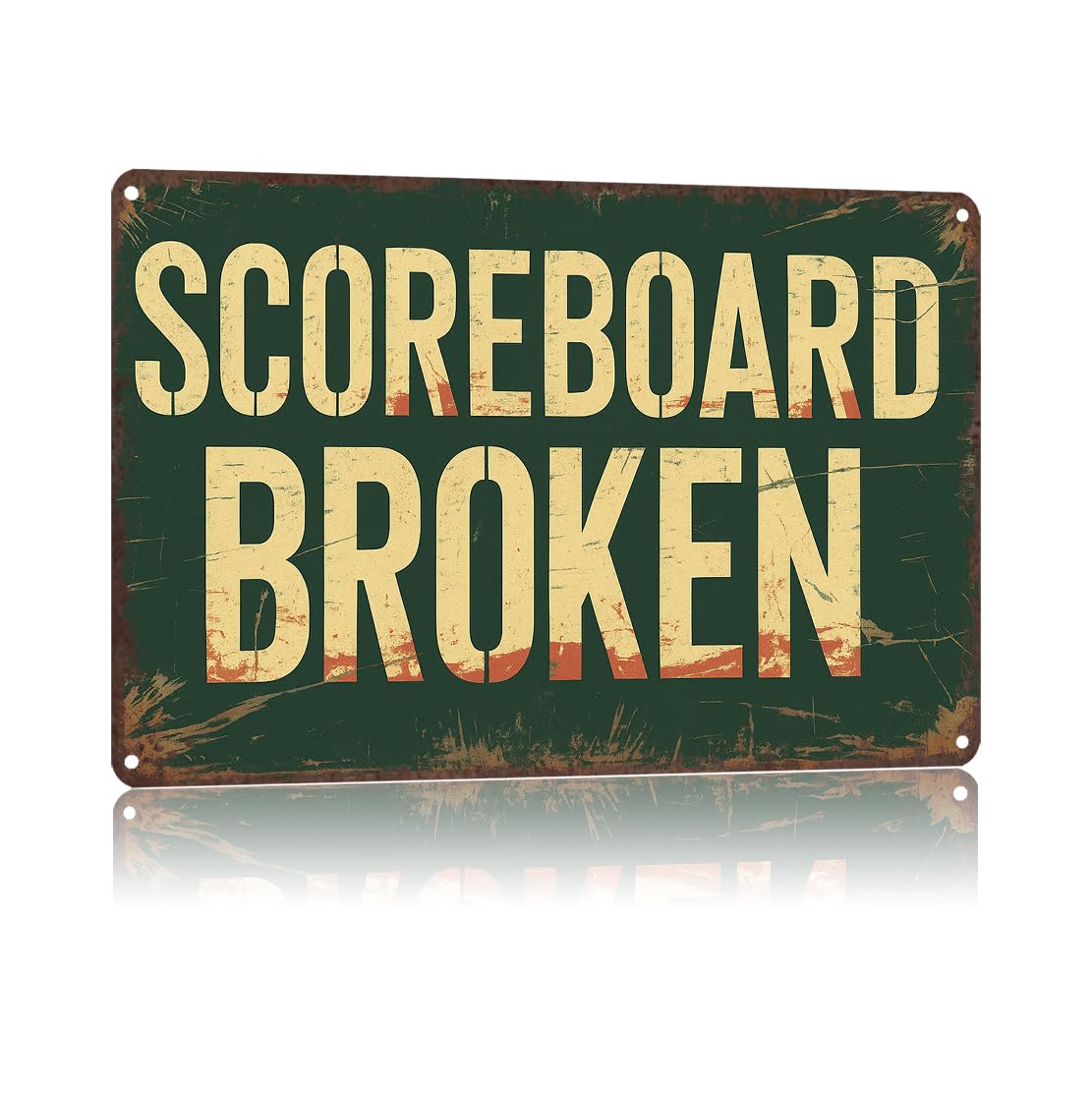 KWQDOZF Funny Vintage Signs Posters Scoreboard Broken Red - Accent Scoreboard Wall Art for Bedroom Man Cave Garage Office Bar Decor 8X12inch