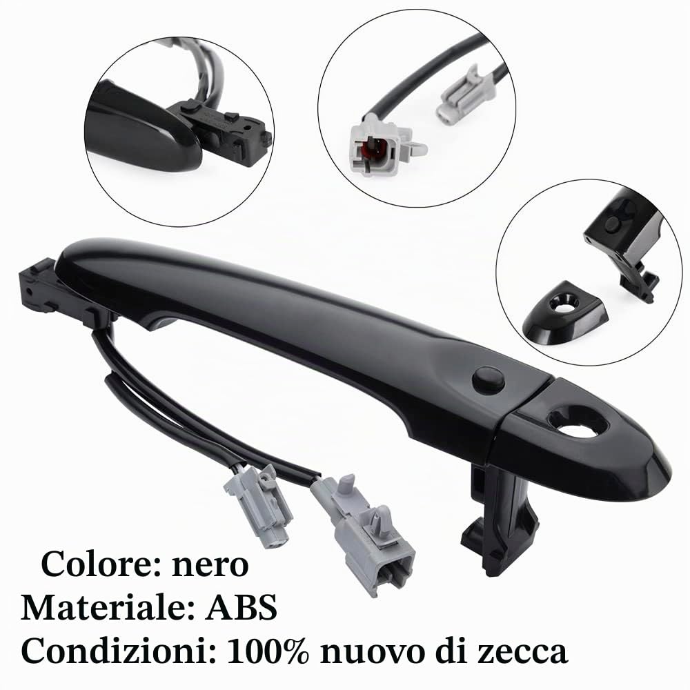 per Nissan Juke Maniglia Esterna Anteriore Lato Guida Destra Compatibile con Juke F15 2010-2022 80644-1FA5A 80644-3WC2A 80640-3WC2A Nero