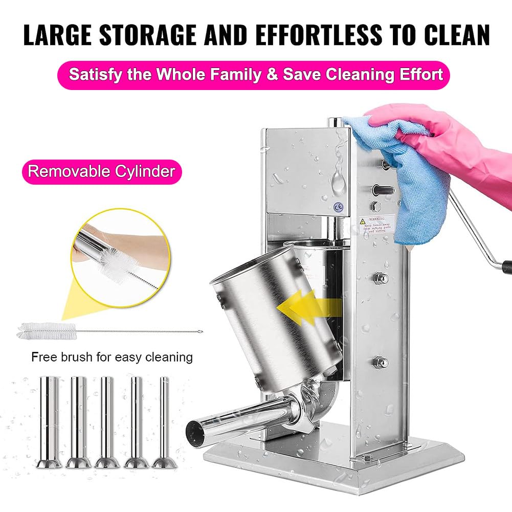 Amazon｜手動ソーセージ充填機、3L/5Lソーセージスタッファー