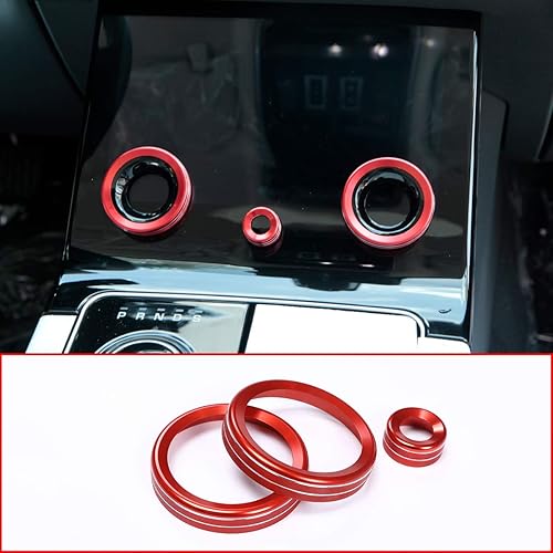 Miniatura 9 de CHEYA Para Range Rover VELAR 2017-2019 aleación de aluminio coche central aire acondicionado volumen pomos anillo cubierta ajuste para Range Rover