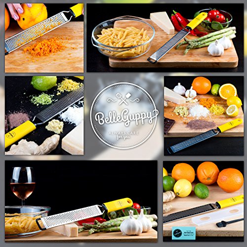 Lemon Zester & Cheese Grater, Professional Zesting tool for Parmesan, Citrus, Ginger, Nutmeg, Garlic, Chocolate, Fruits, Razor-Sharp Stainless Steel Blade Protective cover, Dishwasher Save - Image 4
