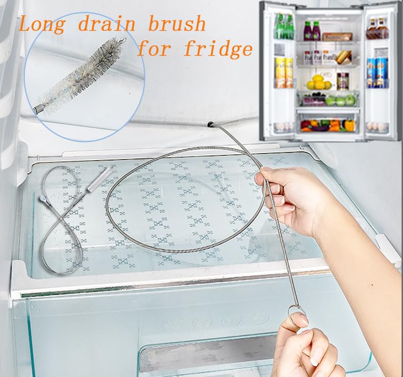 Stainless Steel Tube Brush Flexible Drain Brush, 73 Inch Long Double ...