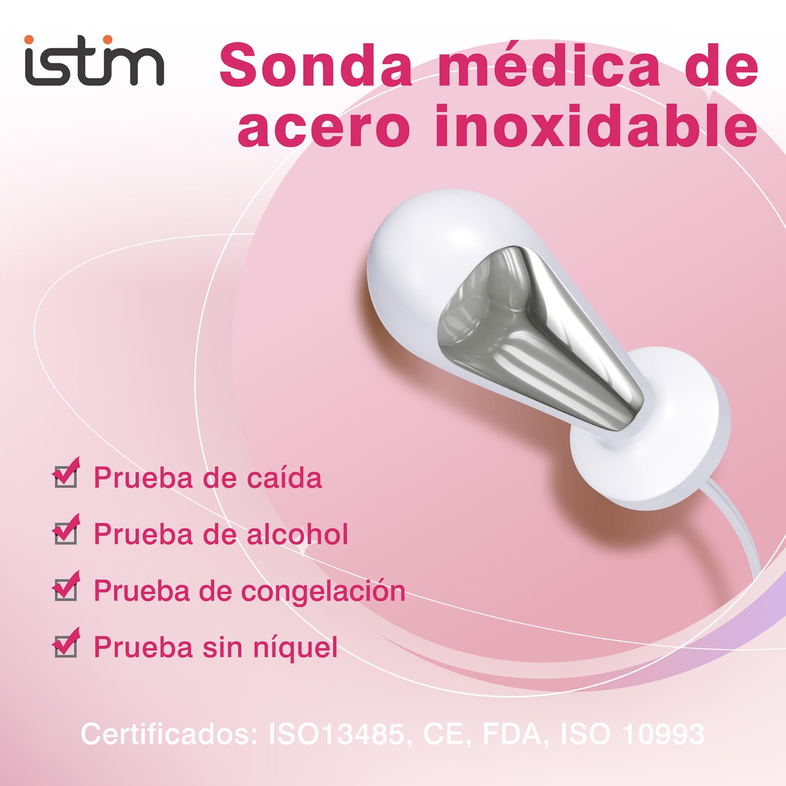 iSTIM Estimulador de incontinencia V2 Kegel Ejercitador con sonda para control de vejiga y suelo pélvico para mujeres EMS