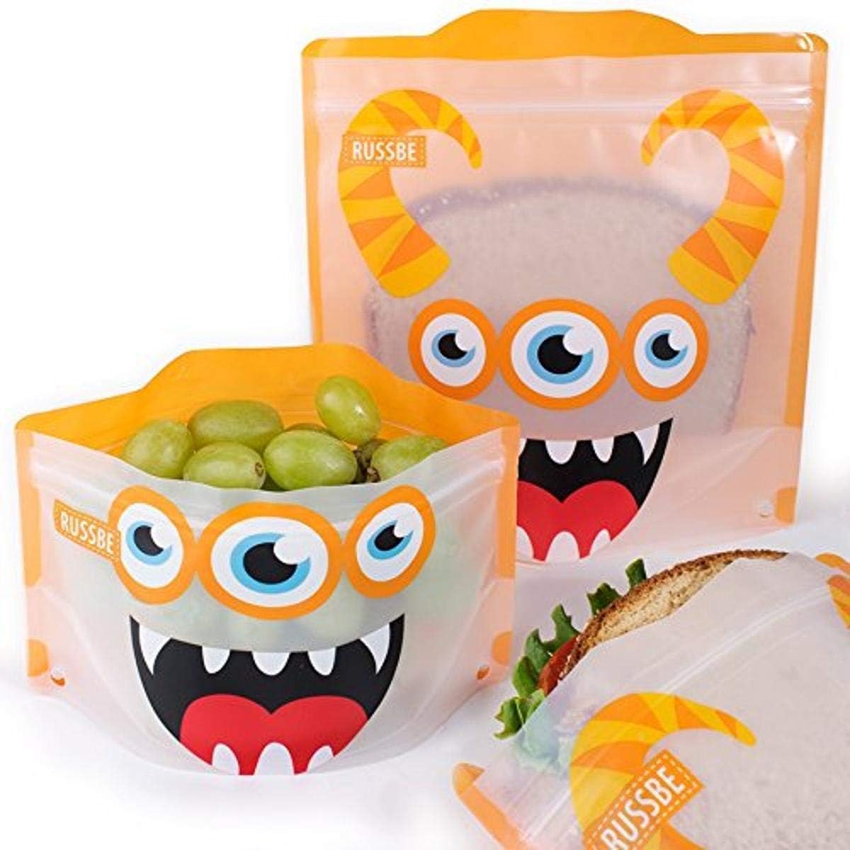 Russbe Reusable Snack & Sandwich Bags, Orange