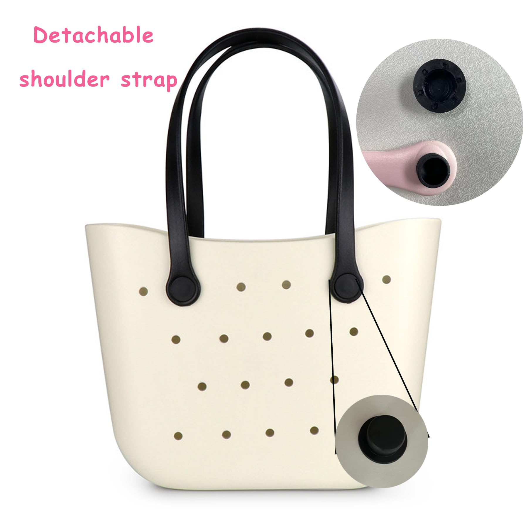 Gummi-Strandtasche, wasserdicht, groß, Reise-Strandtasche, waschbar, kippsicher, langlebig, Schwimmbad, Damen-Handtasche