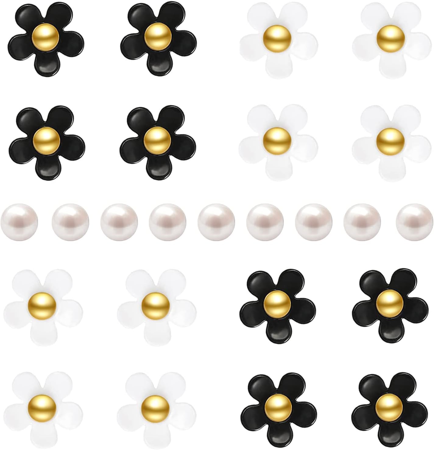 24PC Flower Shoe Charms with Crystal Rhinestone Pearl Decorations - Cute Resin Bling Charms for Girls