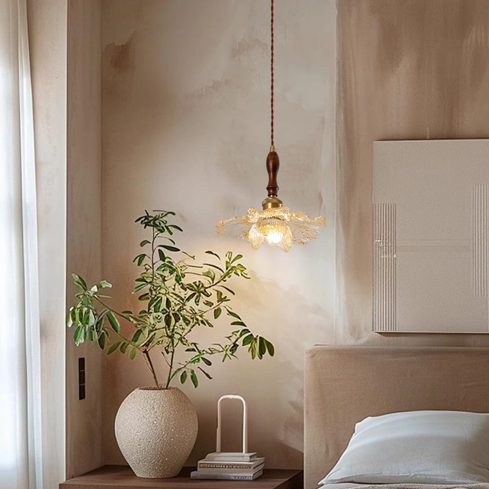 Resin Lights Kitchen Island, 1-Light Flower Slight Fixtures Farmhouse Hanging Light for Kitchen Sink Dining Room Bedroom, E26