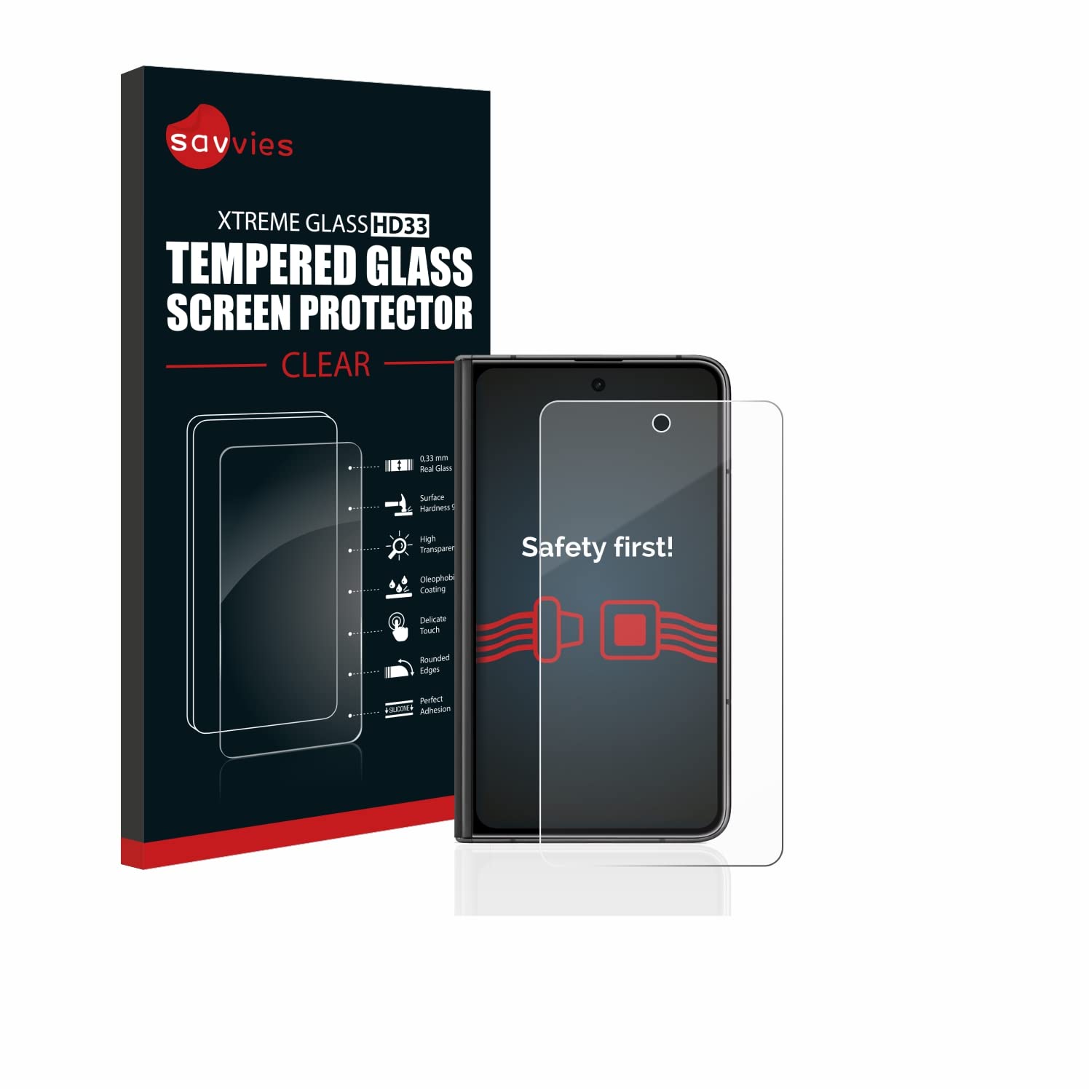 Savvies Armoured Glass 1-Pack compatible with Google Pixel Fold (Outer display) Tempered Glass Screen Protector [Shockproof, 9H Ultra Hard]