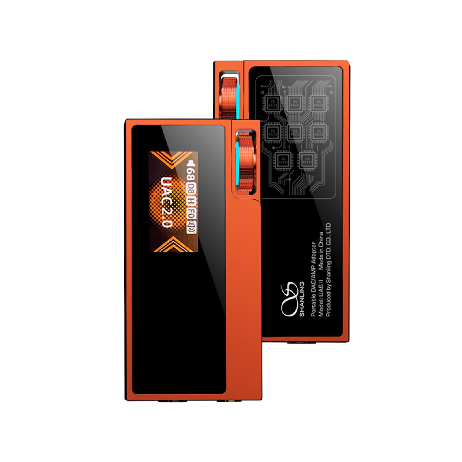 SHANLING UA6 II Portable Headphone Amplifier, The First 8×CS43131 Flagship USB Dongle DAC AMP, 133dB SNR, Supports 768kHz/32bit & DSD512, 365mW@32Ω Balanced Output, 3.5mm+4.4mm Jacks, Orange-image-8