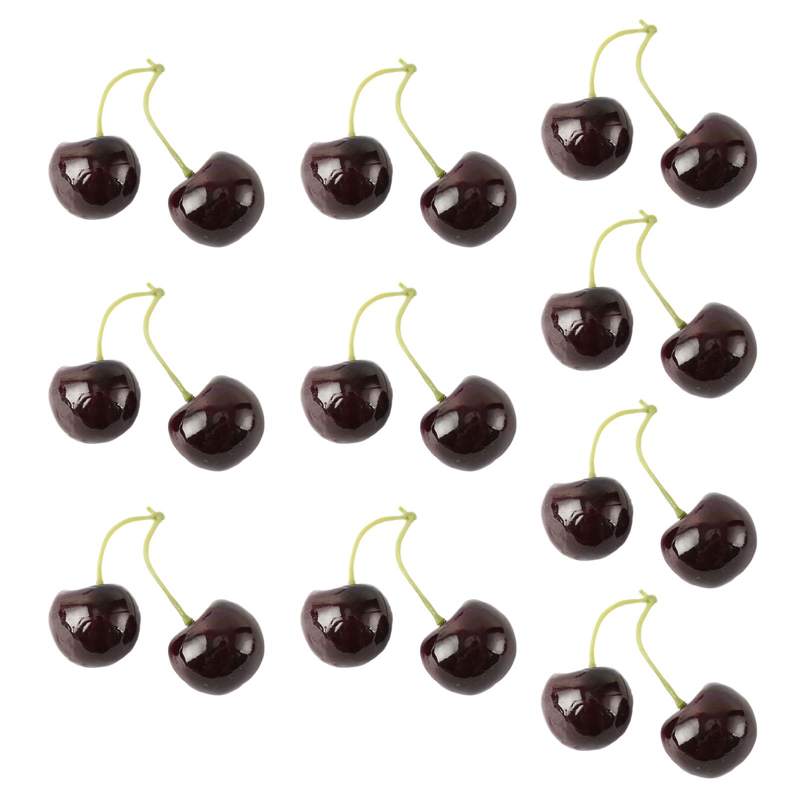 Osniyaw Black 10 Pairs Artificial Cherries Artificial Cherries Artificial Cherry Decorations Artificial Fruit Model For Home Shopping Mall