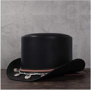 LQBYWL 2022 Nuevo Elegante Hombres Mujeres otoño e Invierno Steampunk Sombrero de Copa Cuerda Trenzada étnico Tradicional Sombrero de Presidente Sombrero de Boda de Invierno Sombrero de Copa (Color :
