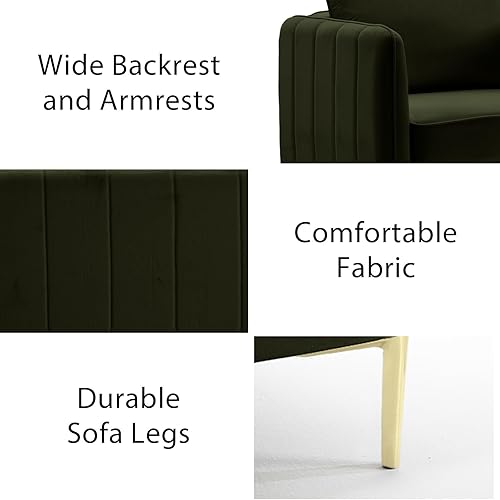 Miniatura 47 de Silla decorativa de piel sintética, sillón moderno de mediados de siglo para sala de estar, silla de lectura, sofá individual, cojín de espuma de