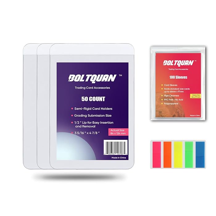 Semi Rigid Card Sleeves 50 Semi-Rigid Card Holders - PSA Grading Submission  Sleeves For Pokemon, Sports Cards Acid-free Card Sleeves