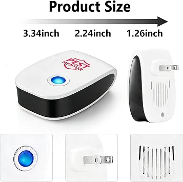 Pest Control Repeller 10 Packs Ultrasonic Electronic Pest Repellent Mouse Repellent, Indoor Pest Control for Roach Rodent Mouse Bugs Mosquito Mice Spider Ant Fleas Insects Cockroach
