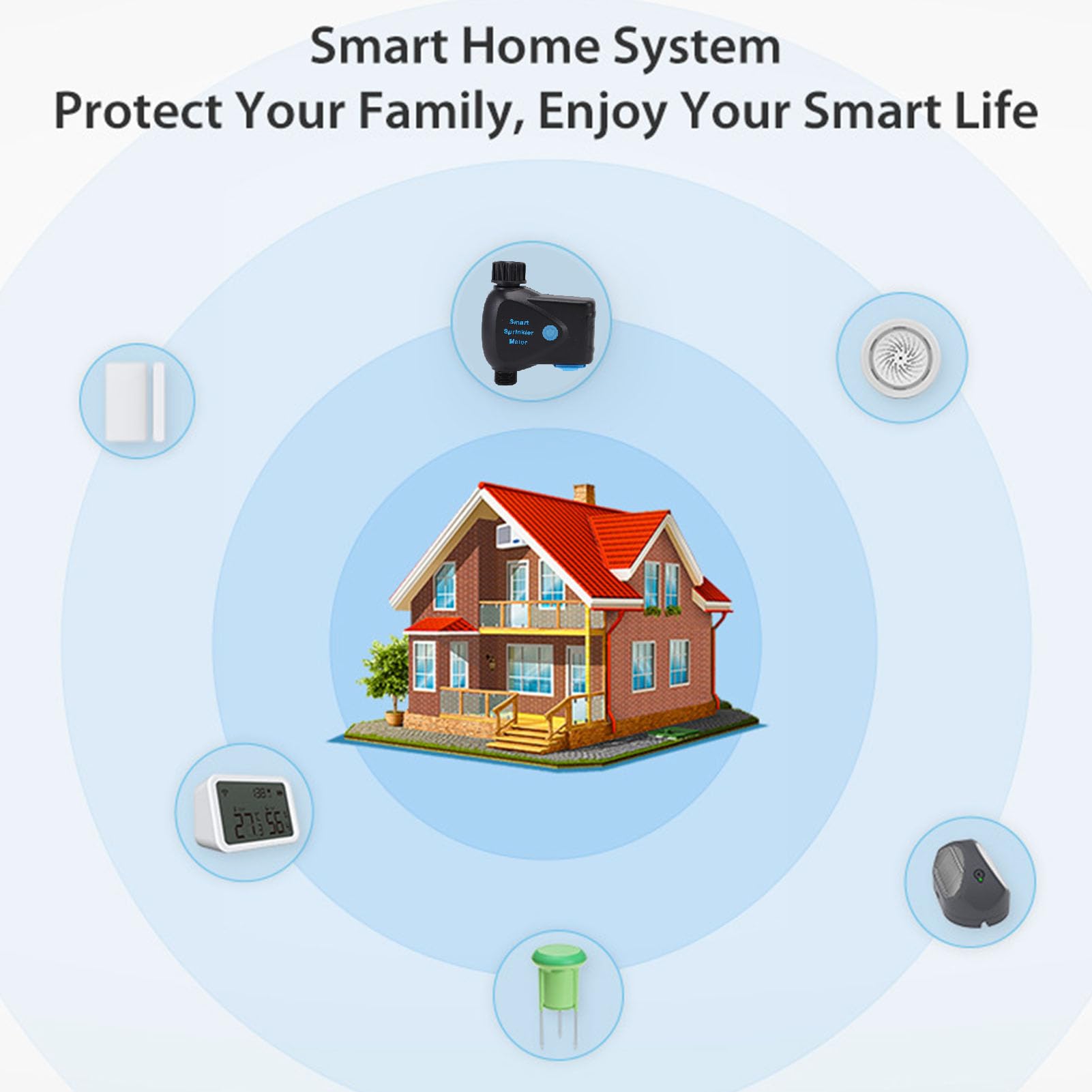 WiFi timer irrigazione timer irrigatore timer irrigazione WiFi timer irrigazione una presa sensore di misurazione dell'acqua integrato supporto per TUYA telecomando