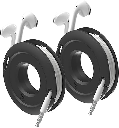 Miniatura 9 de Enrollador lateral Mini y Max de auriculares, auriculares y cable de carga, enrollador y organizador perfecto para envolver auriculares y cables