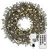 Led Lichterkette Strom 35M 300 LED mit Fernbedienung Timer Merkfunktion Lichterkette Steckdose IP65 Wasserdicht für Innen und Außen,Niederspannung, Warmweiß Lichterkette für Party, Weihnachten, Garten