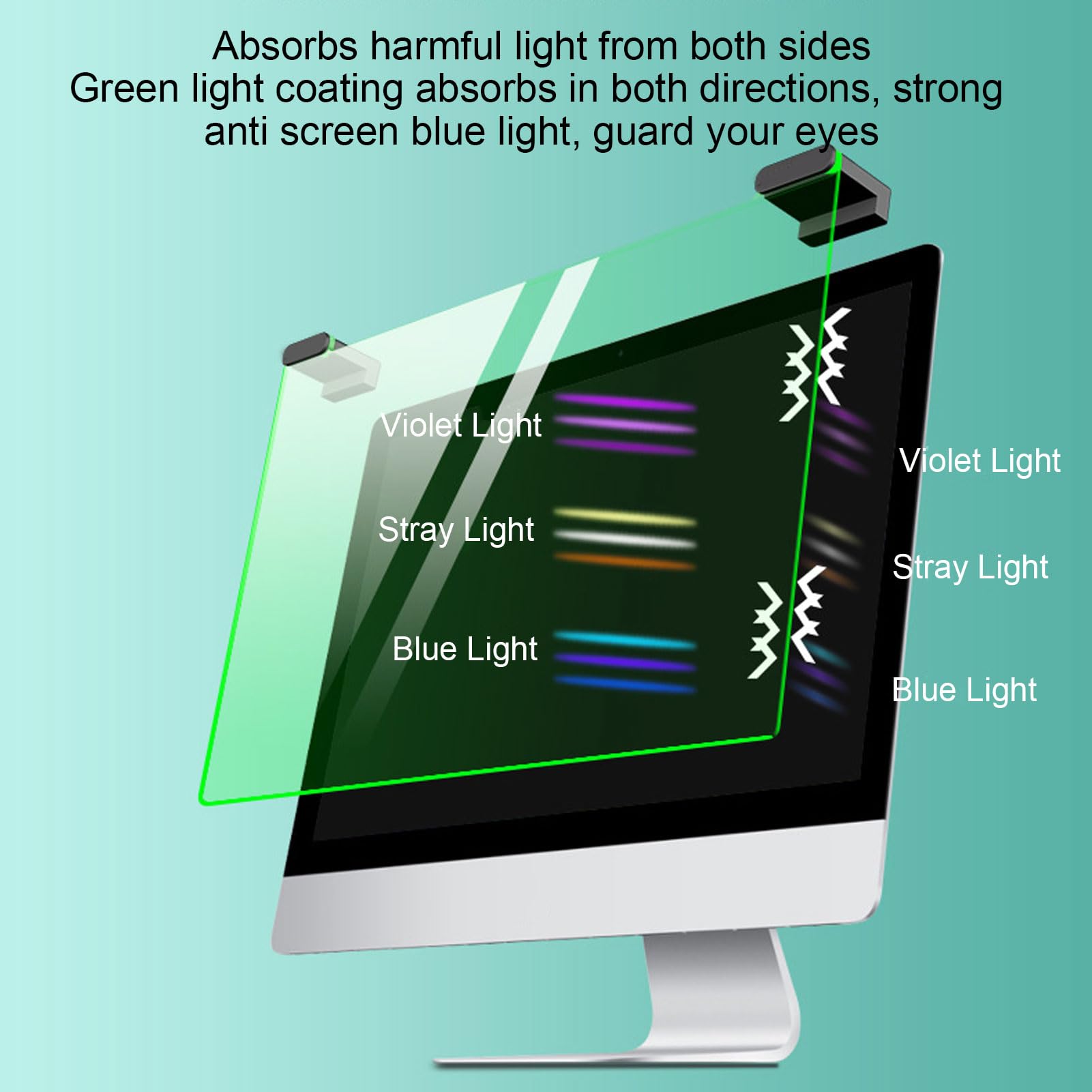 Protezione per Schermo da 24 Pollici con Blocco della Luce Blu, Filtro Anti UV, per PC Desktop, Ufficio, Casa, OL, Programmatore per Giocatori, Acrilico