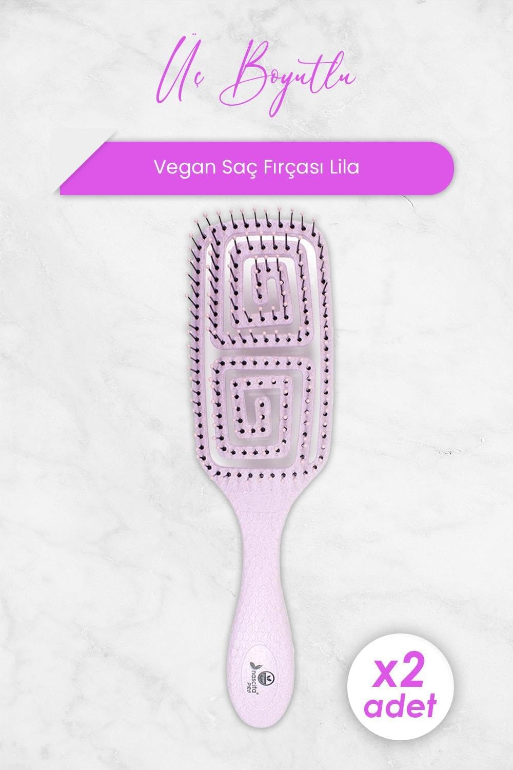 Nascita Professional Üç Boyutlu Saç Fırçası Vegan Lila 5853 x 2 Adet
