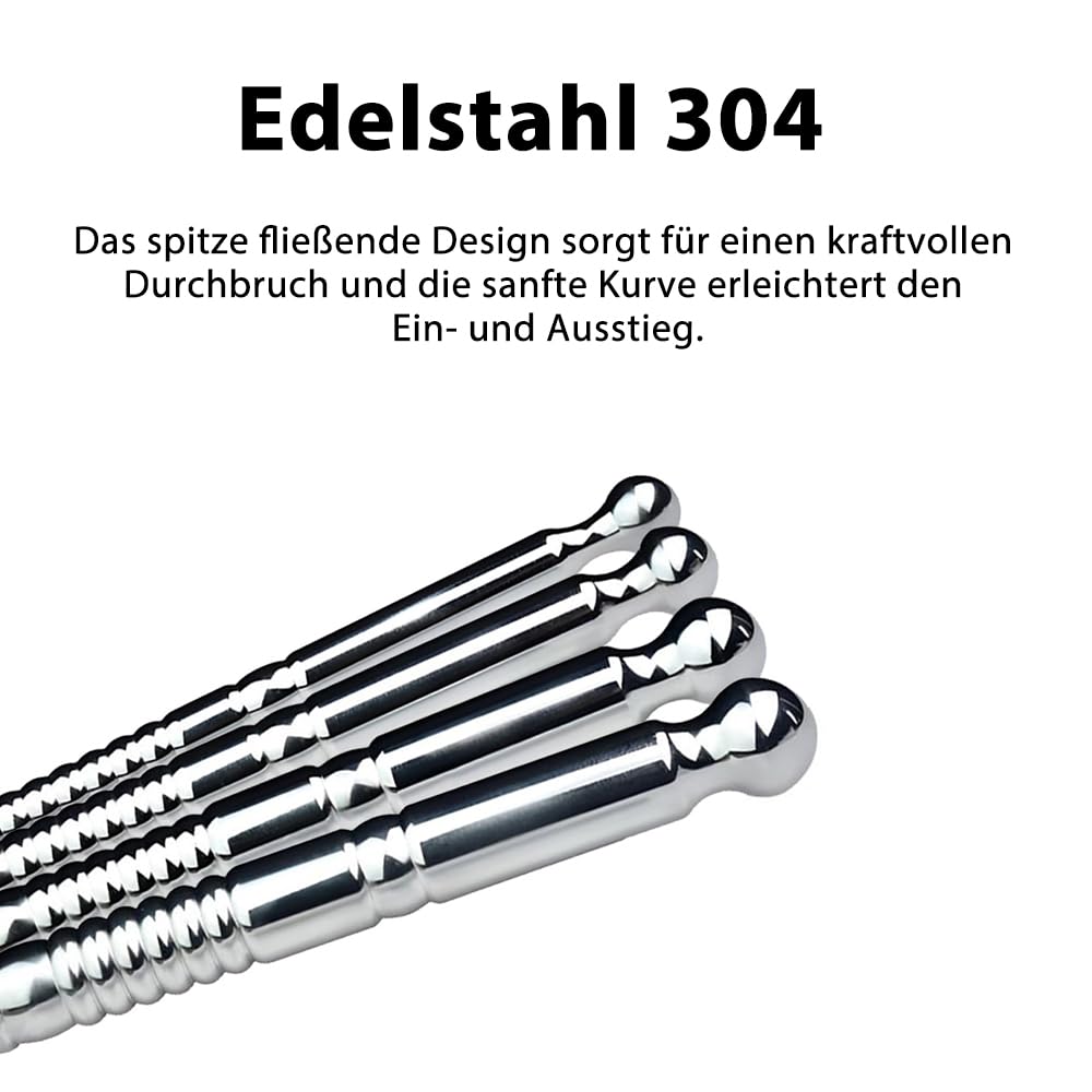 Penis Harnröhren Dilatator 4-Teiliges Set Penis Plug Edelstahl Prinzenzepter Solider Katheter Runder Kopf Katheter & Harnröhrensonden Extrem Dilatation Harnröhren Sexspielzeug für Männer (4pcs)