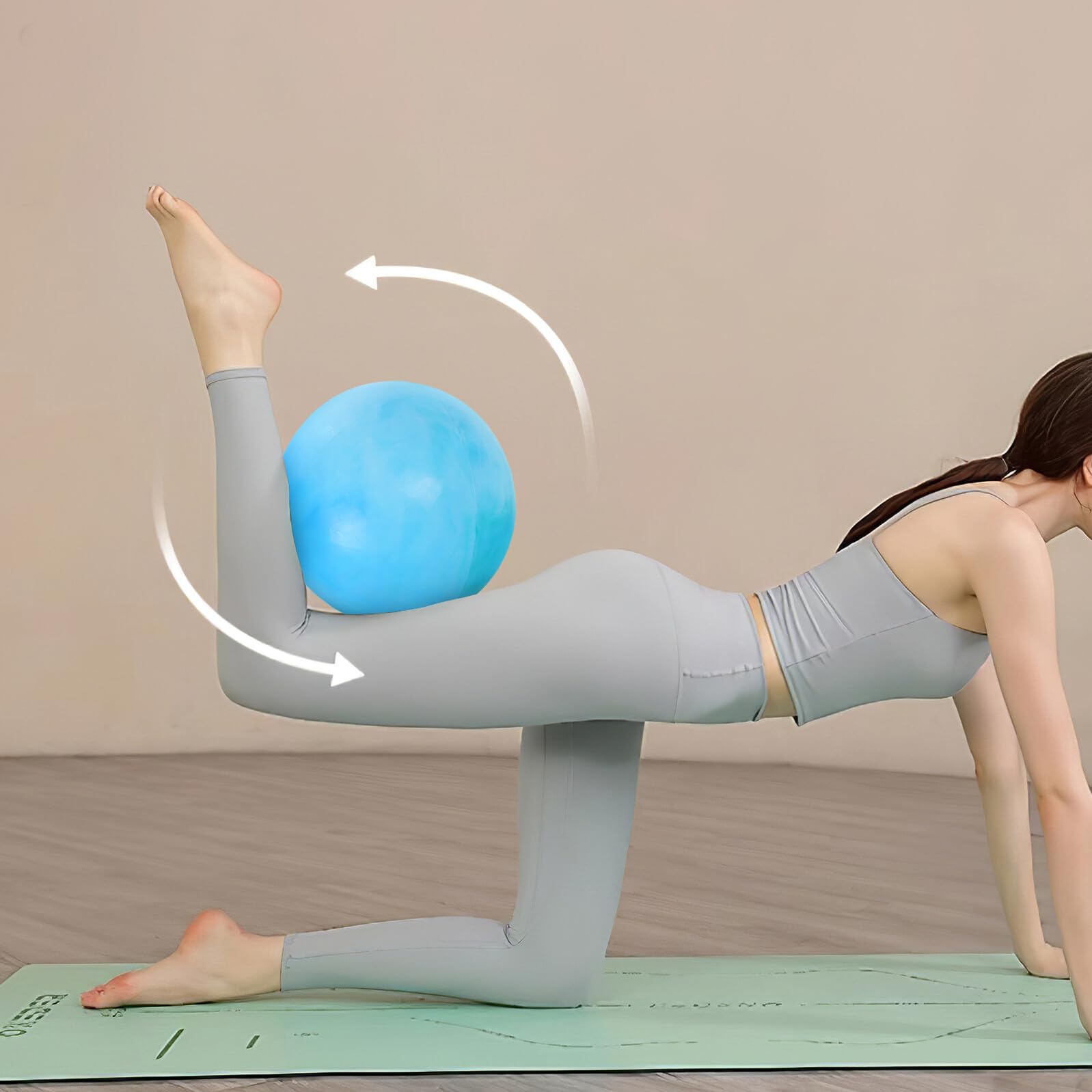 Mikinona Pelota de Yoga Inflable 30 cm 2 Unidades PVC Resistente Blanco y Azul para Pilates Fitness