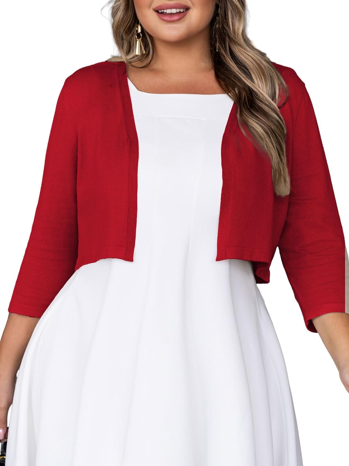 Women's Plus Size Bolero Shrug Cropped Cardigan Sweaters (XL-4XL)