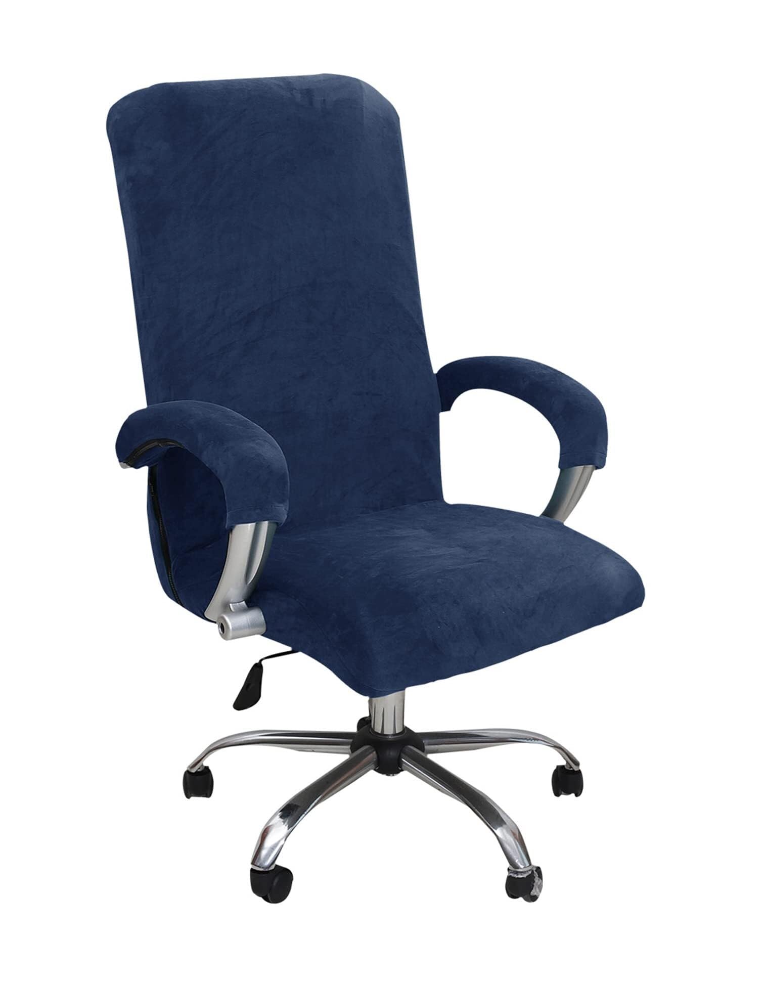 NMVAWIPT Velvet Computer Chair Slipcover With Armrest Covers - High Stretch Office Boss Chairs Protector Cover For Gaming(24#,Middle)