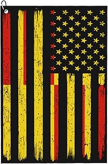 US and Flag of San Lorenzo Golf Towel with Carabiner Clip for Golf Bag 24" X 16" Golf Towels Waffle Funny Pattern Golf Accessories