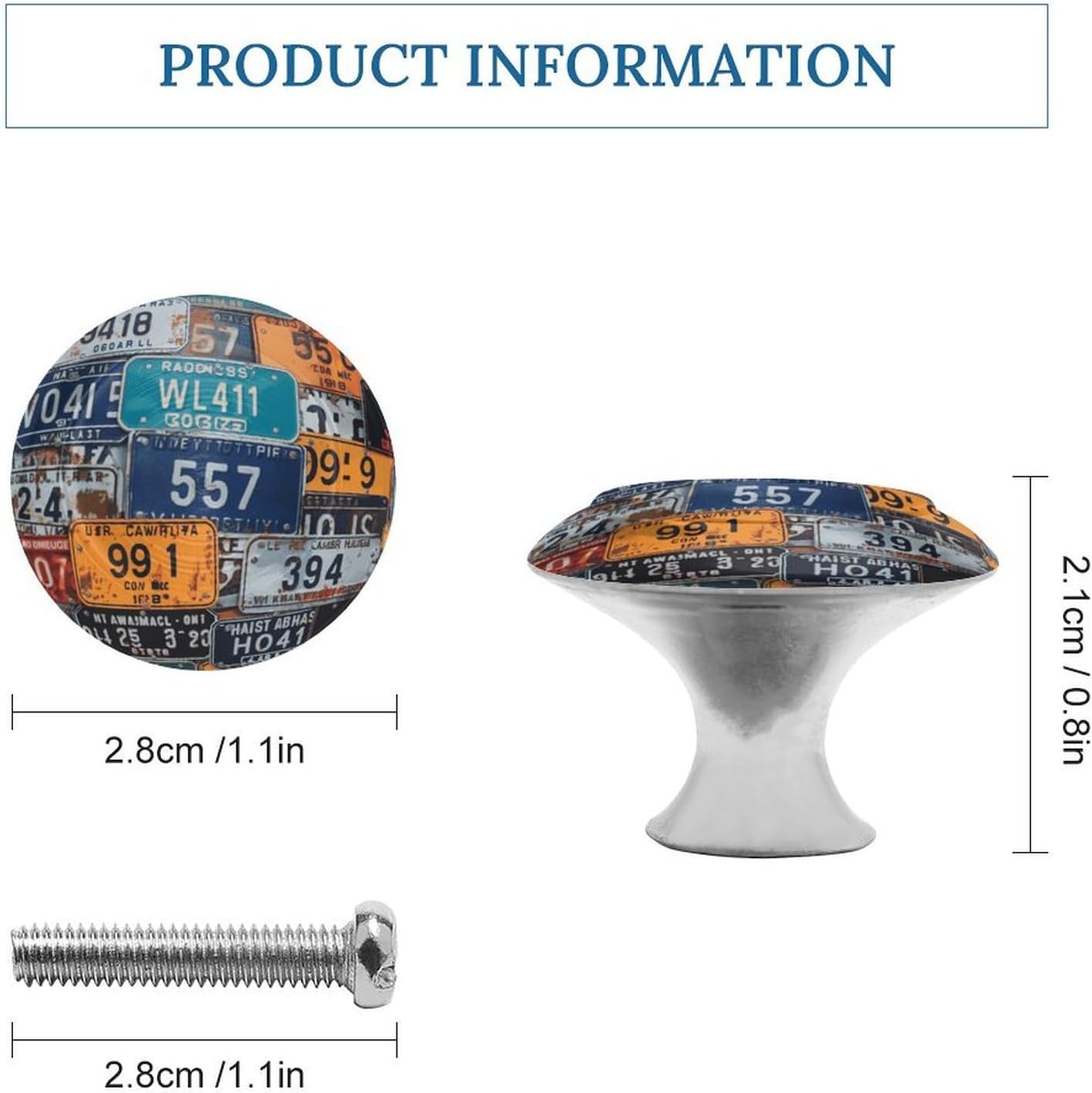 Cabinet Handles Round Drawer Pulls License Plate Dresser Knobs for Cabinets and Drawers Handle Kitchen Cabinet Pulls for Bathroom Cupboard Drawers Cabinet Pulls for Kitchen Door
