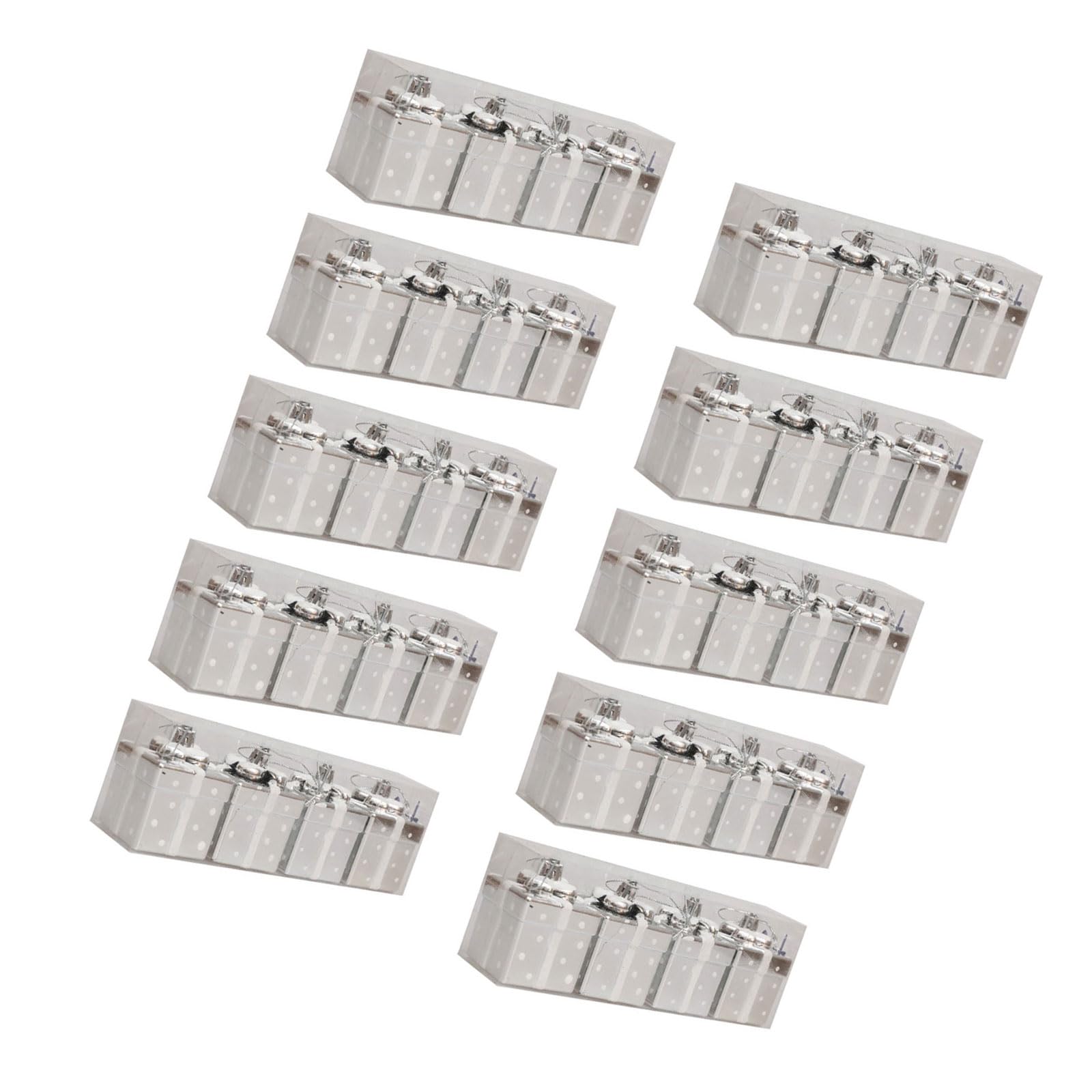 Kalttoy 6Cm Silver Festival Miniature Hanging Gifts Boxes Assorted Miniature Gifts Box Tree Hanging Decorations For Festival Season Parties Decorations For Season Parties