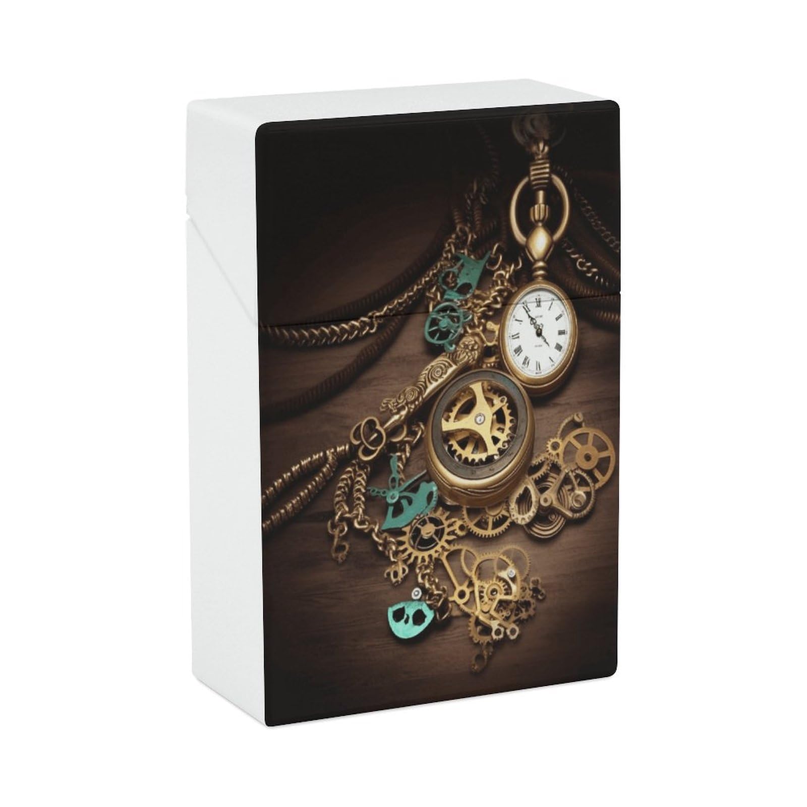 Amazon.com: Plastic Cigarette Case, Steampunk Watches Keys and Chains Print  Stylish Cigarette Holder for Men and Women Portable Cigarette Case : Health  & Household