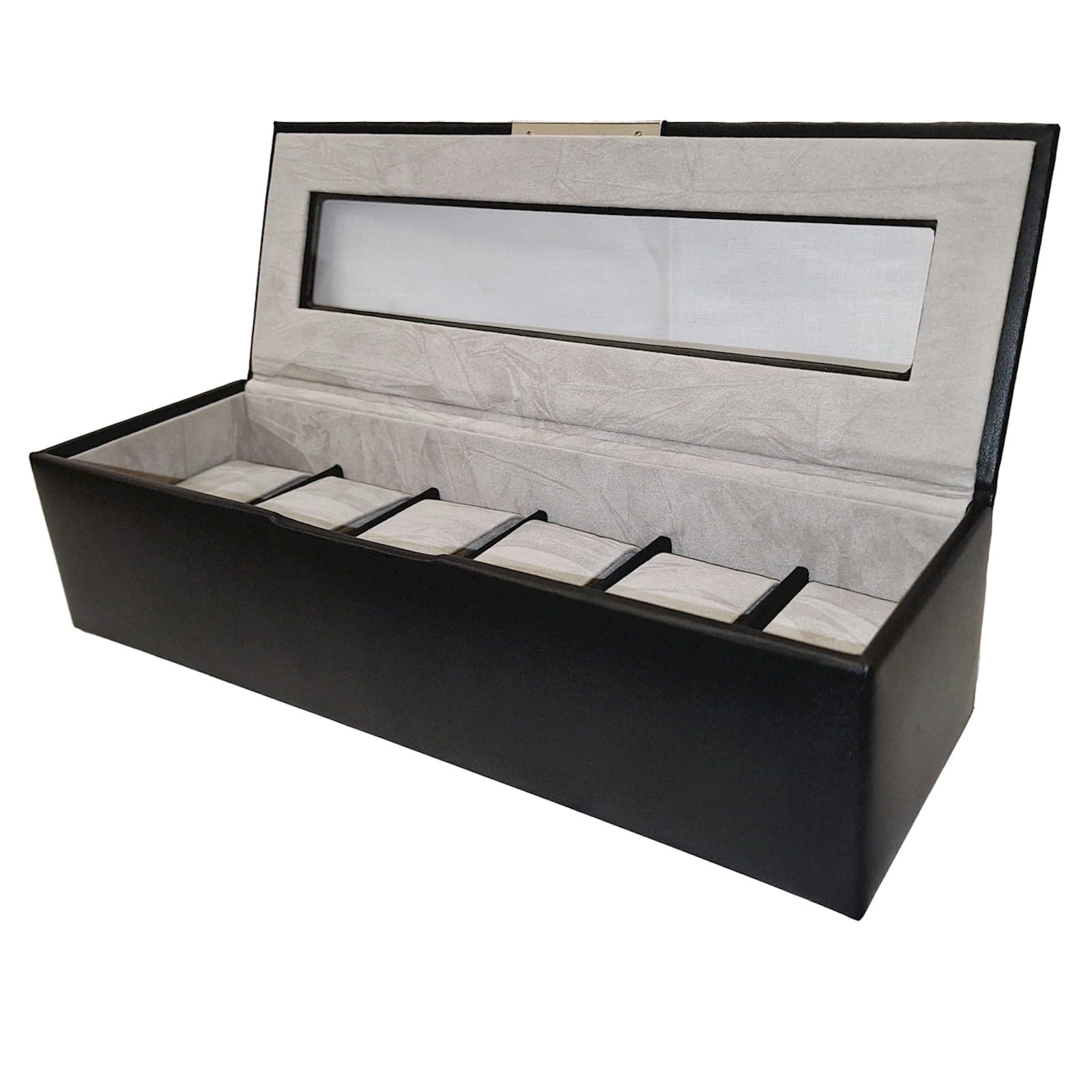 Mele & Co. Men's Black Six Watch Display Storage Box