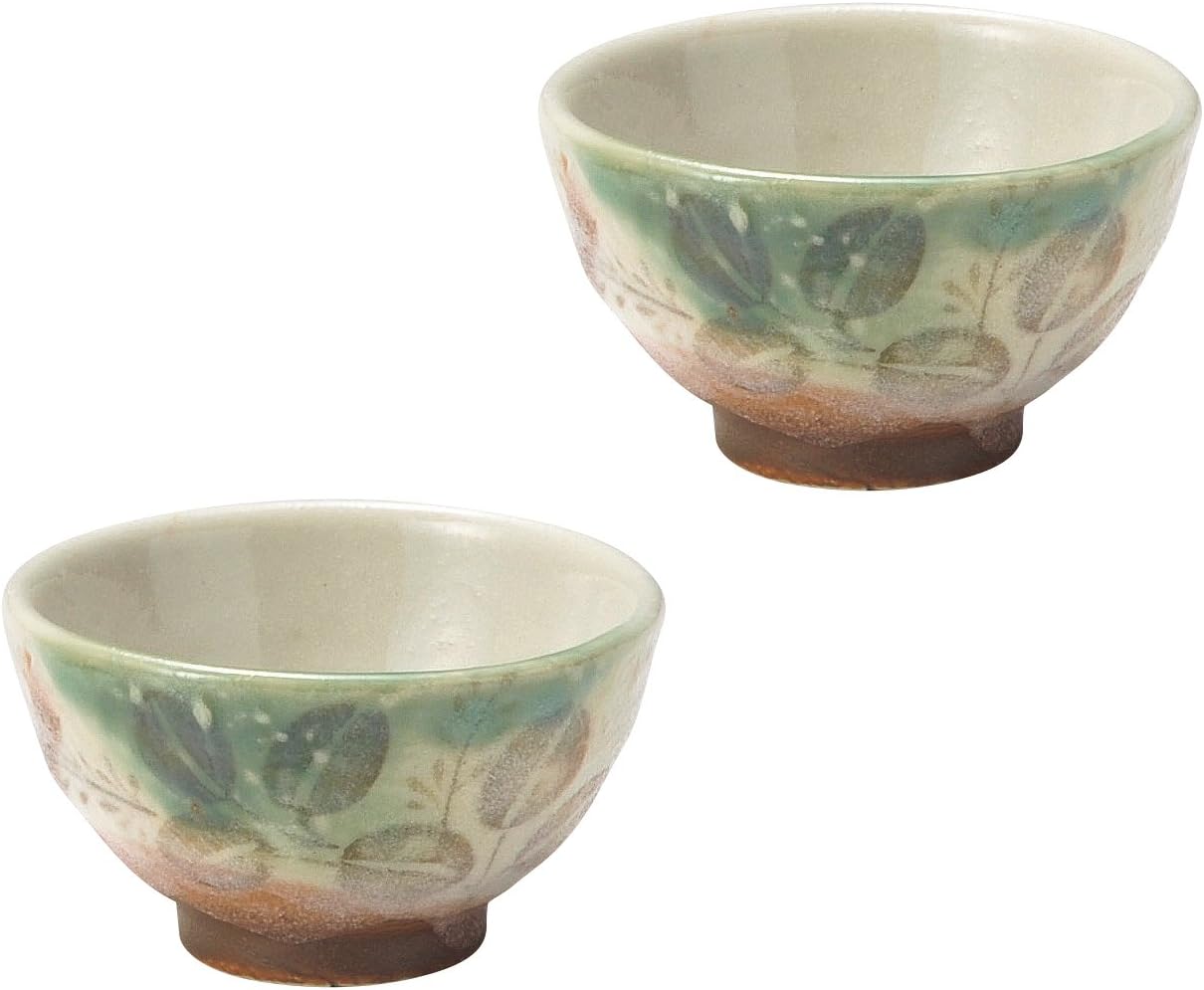 かじゅあるらいふ(Kakuni) Mino W30179 Sake Cup Set, 2.1 fl oz (60 ml), Hagi