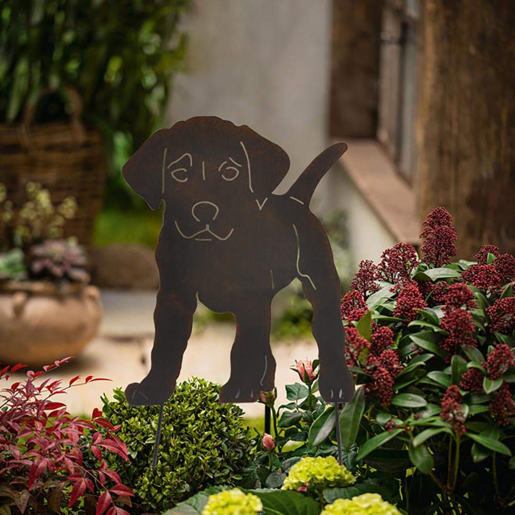Enkomy Outdoor Garden Decor, Metal Garden Dog Statue Poles Animal Silhouette for Garden Home Decor - Image 2
