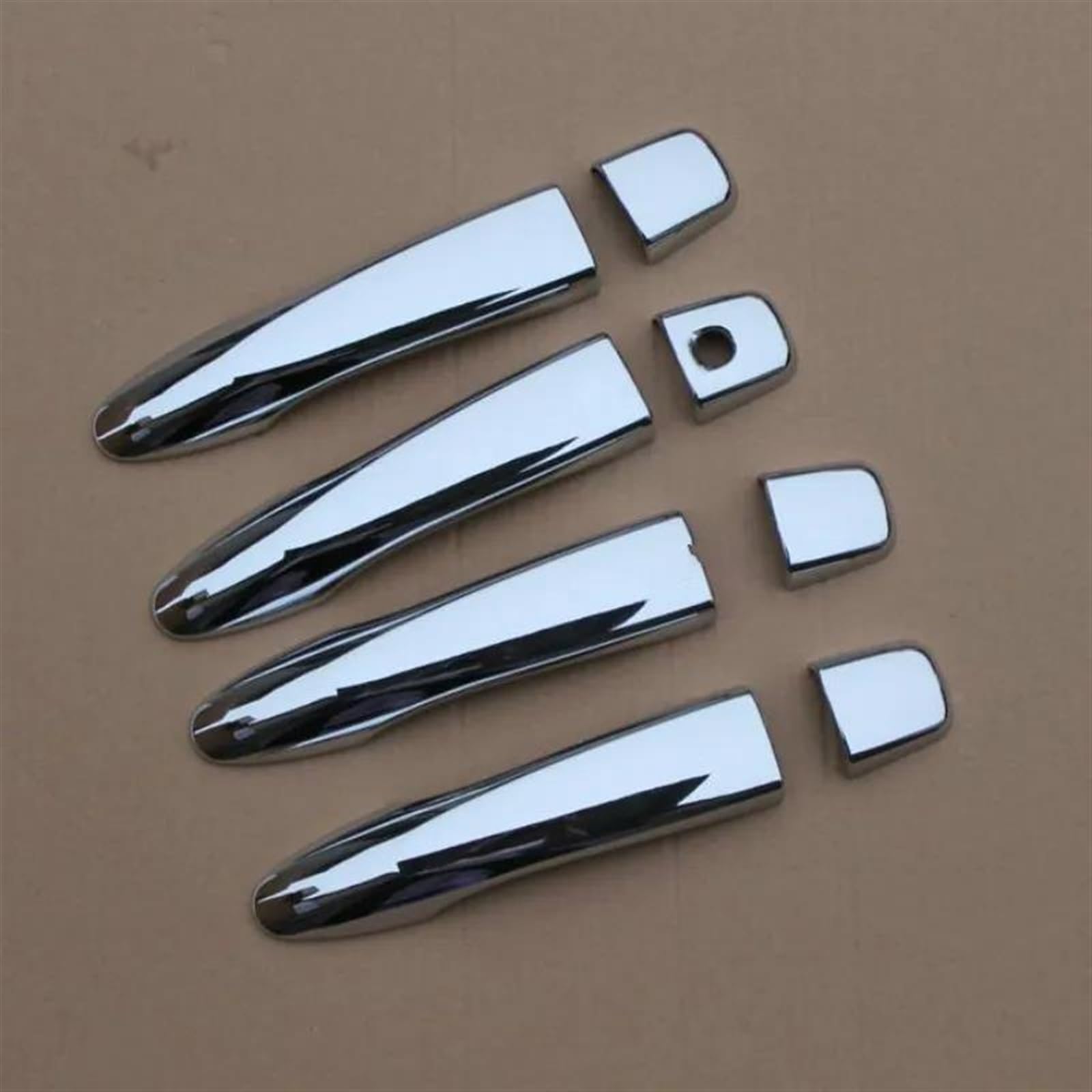 Noheeu Silver B Gloss Black Chrome Car Door Handle Cover Catch Cap Trim Molding Accessories For Nissan For Kicks 2016-2020 2021(Silver B)